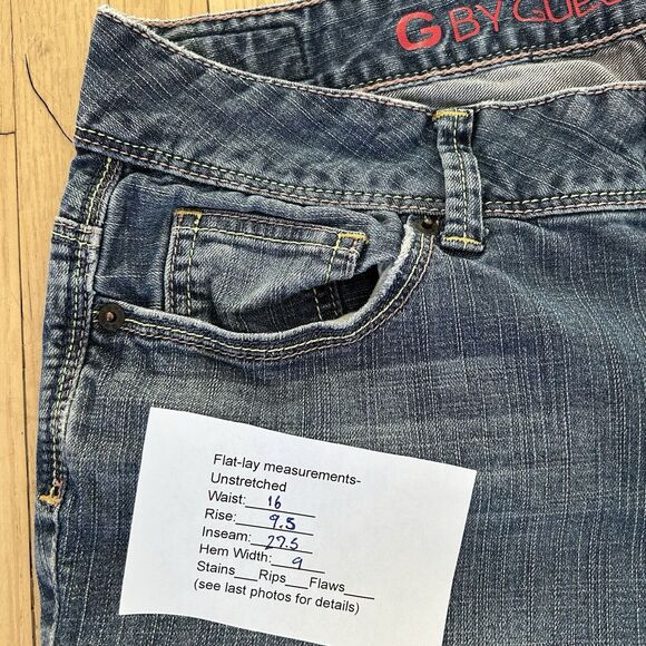 Guess Naomi Bootcut Jeans Low-Rise Womens 31 Pockets Stretch Medium Wash 32X28 - Picture 8 of 10